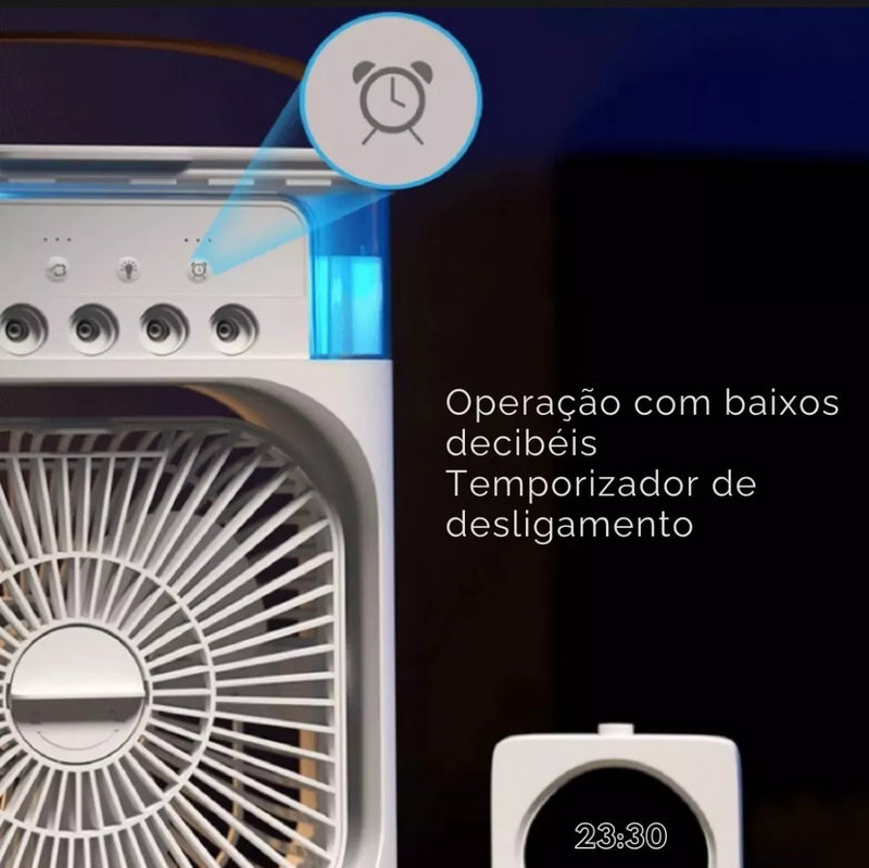 Mini Ar Condicionado e Umidificador Portátil 4 em 1 Fresh Wind