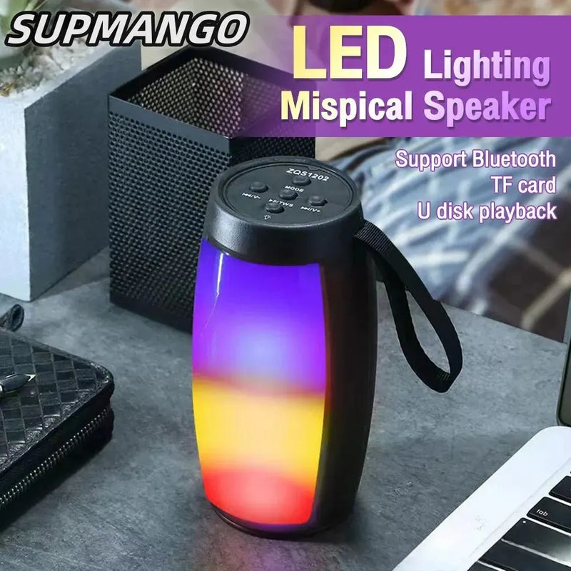 Caixa de som S12 alto-falantes sem fio, bluetooth, poderoso som subwoofer,  mp3 player, sistema som com luzes de led