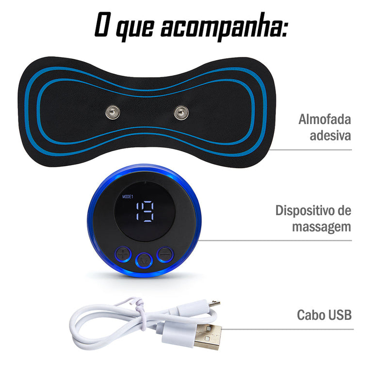 Massageador Portátil Recarregável + Capinha Bag Aquática Para Celular Prova D'água Universal Cor Preto